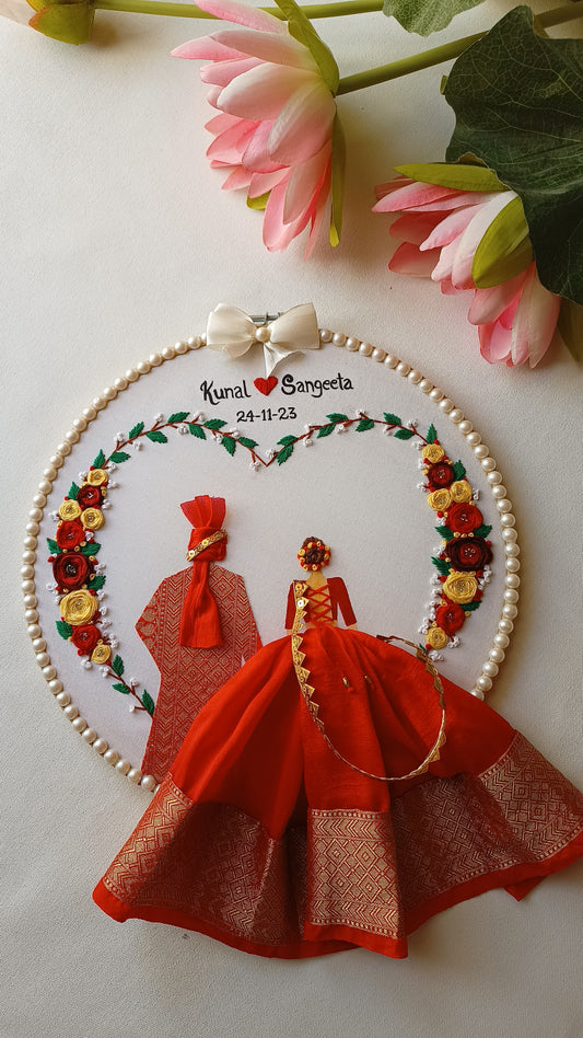 Personalized Couple Wedding Hoop Emobroidery