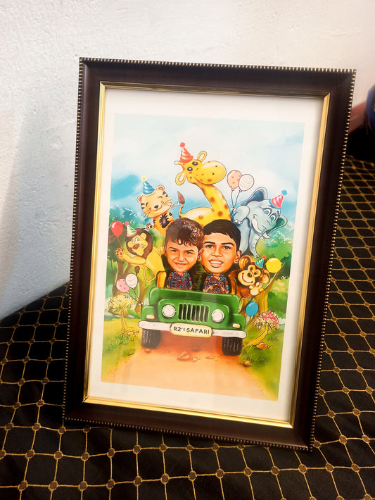 Personalized Caricature Framed