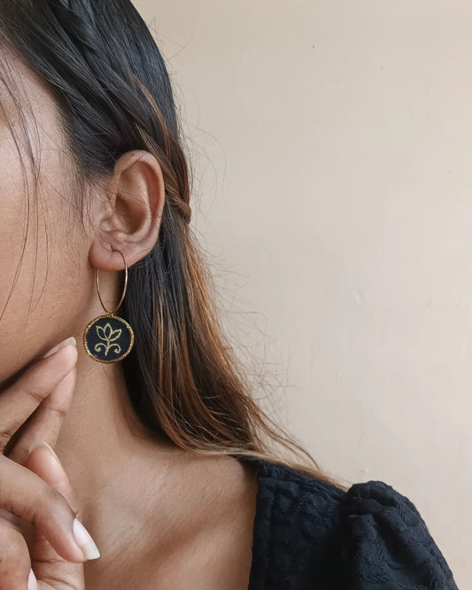 Hand-Painted Hoop Earrings