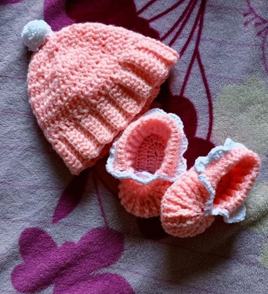 Cotton Yarn Baby Beanie and Boots Crochet